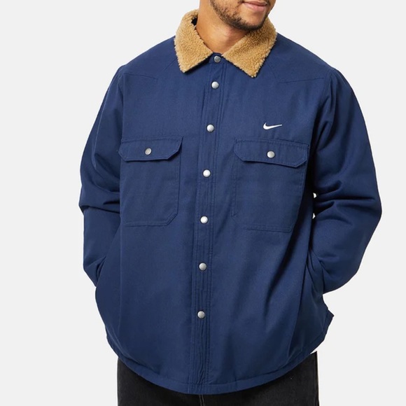 New!🍁Nike SB Men’s Flannel Midnight Navy Jacket - Picture 7 of 16